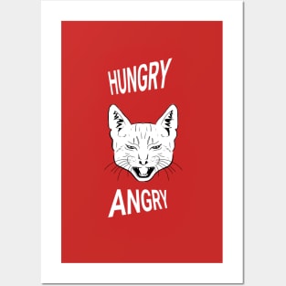 Hungry Angry Cat Posters and Art